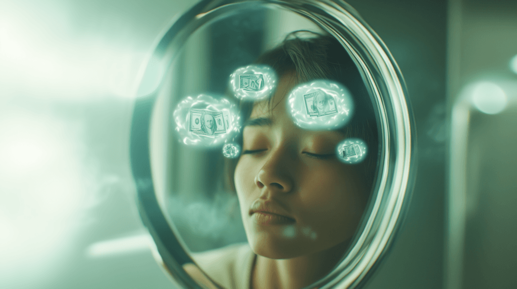 How to Create a Financial Growth Mindset 1 dsptl Cinematic Hyper realistic A person looking in a mirror wi 33a94e05 5067 4719 b04b 7dca7e628fd5 1
