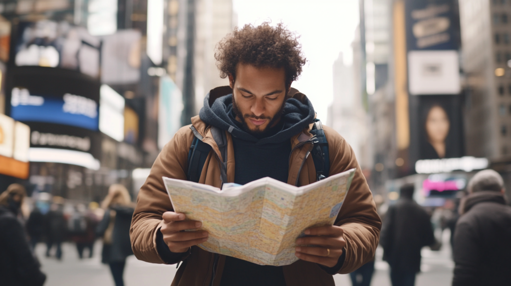 Solo Travel: Embracing Adventure and Self-Discovery 1 dsptl Cinematic Ultra Realistic A solo traveler reading a map i 3c3db15c 255d 4e7c a003 1c9cddaac731