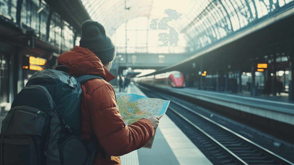 Solo Travel: Embracing Adventure and Self-Discovery 4 dsptl Cinematic Ultra Realistic A traveler at a train station l 5c27db91 aa66 4528 abcc ec255fe67d1d