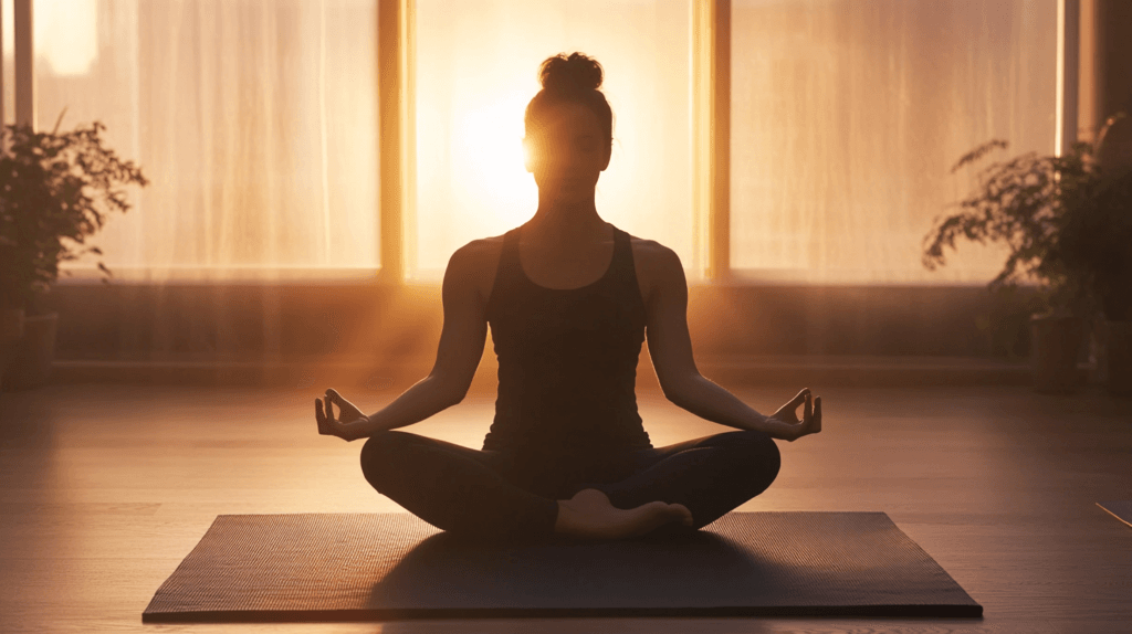 The Power of a Morning Routine for Mental and Physical Health 1 dsptl Cinematic hyper realistic A person sitting cross legged o 3cda4dac bcbd 489d b010 b4997c6be450