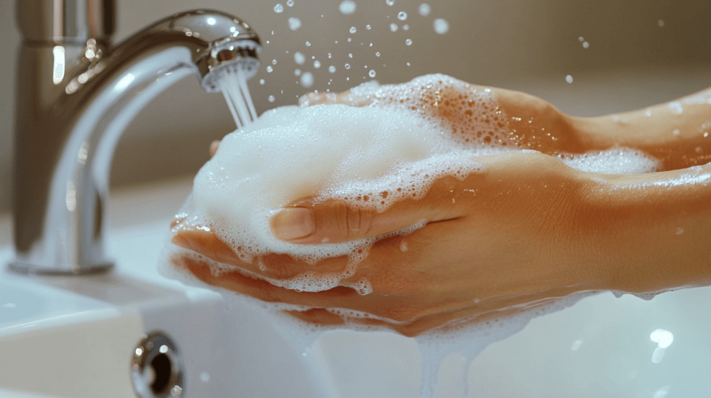 Flu Season is Here: Protecting Yourself and Your Family from the Influenza Virus 2 dsptl Cinematic photo realistic A close up of hands being thoro b2660761 747a 4fa4 b4f7 3329e1abe00c