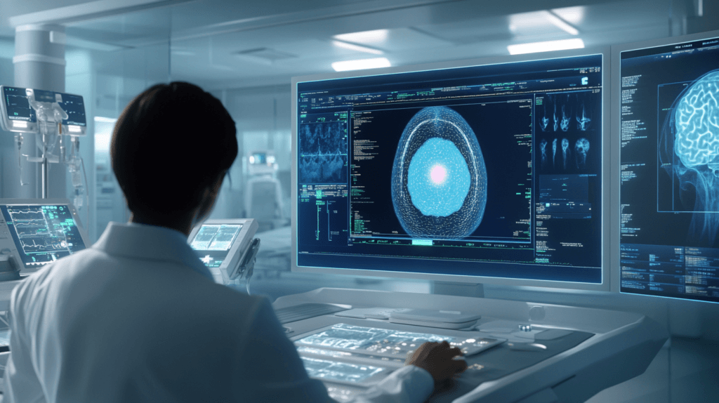 The AI Revolution in Healthcare: How Artificial Intelligence is Transforming Patient Care and Medical Research 1 dsptl Cinematic photo realistic A high tech hospital room with 2348e8df 5d76 4a00 859b 9a823e185b2e