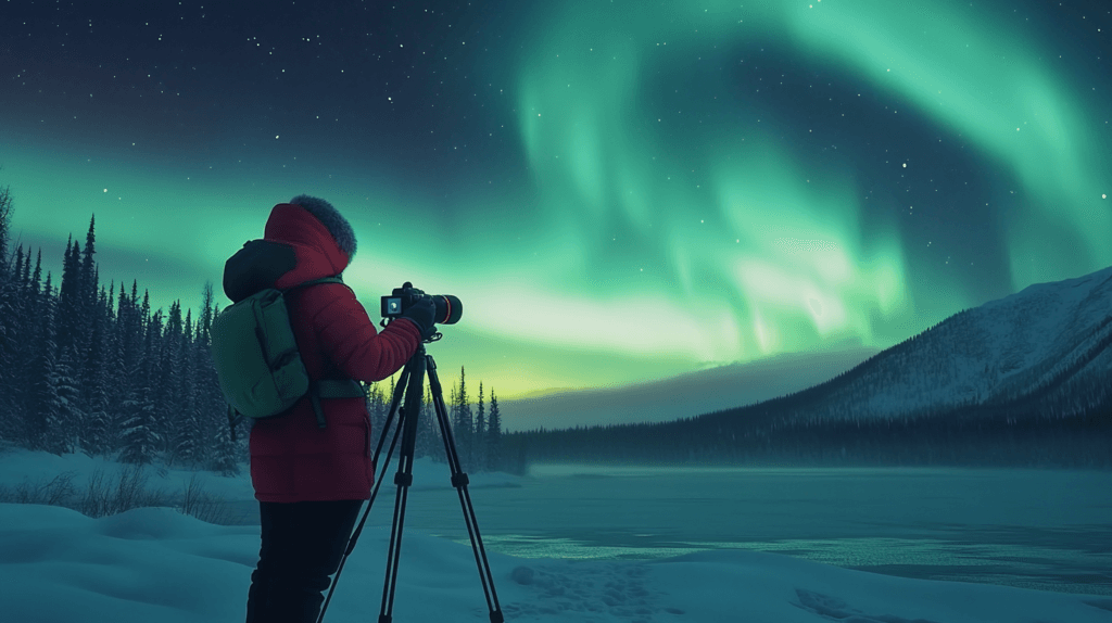 A Rare Sight: How to Experience the Northern Lights in the U.S. in 2024 2 dsptl Cinematic photo realistic A person bundled up in winter c b46d774c 1814 4a43 8348 25fc2683ccc0