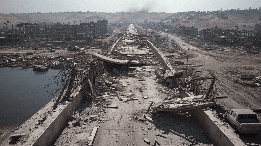 The Human Toll of the Israel-Lebanon Conflict: Analyzing the Ongoing Crisis 3 dsptl Cinematic photo realistic A wide angle shot of a destroye 0e338aa5 5ec3 4fcc 8e7d a2cc3ac2c638