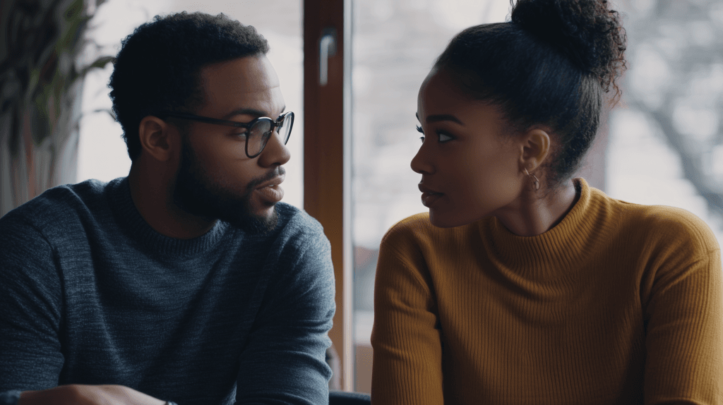 The Importance of Emotional Intelligence in Relationships 1 dsptl Cinematic photo realistic Two people deeply engaged in co 30a36688 691c 495d 8f0c 7372a4506692