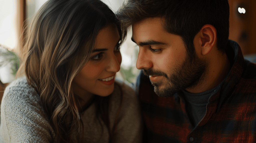 Building Trust in Romantic Relationships 3 dsptl Hyper realistic A couple sitting close together one partn 8e218786 9bae 45d0 8ec2 f0646097186b