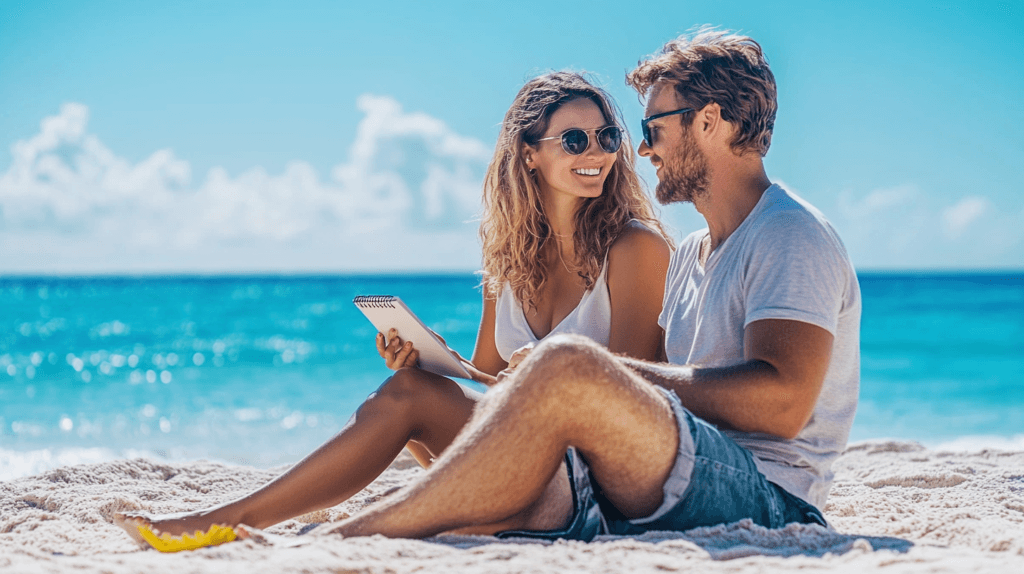 Secure Your Future: A Comprehensive Checklist for Retirement Planning 2 dsptl Hyper realistic A couple sitting on a beach imagining the 9a244a3a 9ce9 45d7 99d1 bef8b360a5eb