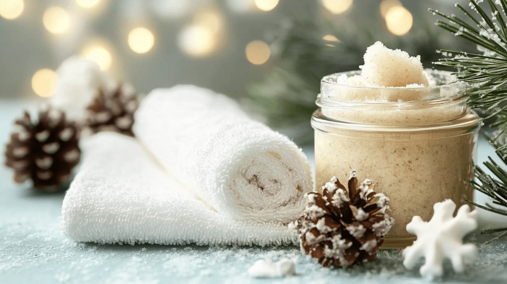 Winter Skin SOS: Protect and Nourish Your Skin During the Cold Months 7 dsptl Hyper realistic A jar of gentle exfoliating scrub with na 0a6e969e 5913 4140 b34f 284a24f98f0a