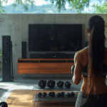 dsptl Ultra Realistic A person lifting weights in their living 318fef35 66ce 439a 87c5 386e46213c48